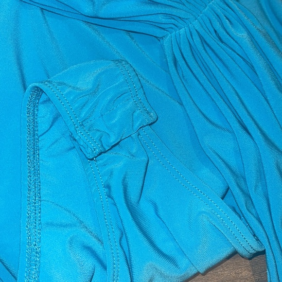SOLD **ZARA DRAPED BODYSUIT TURQUOISE - Picture 6 of 11